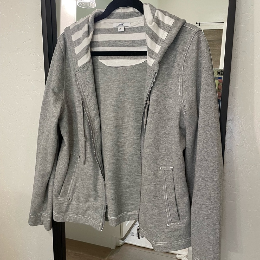 Gray Anne Klein Sport zip up sweatshirt